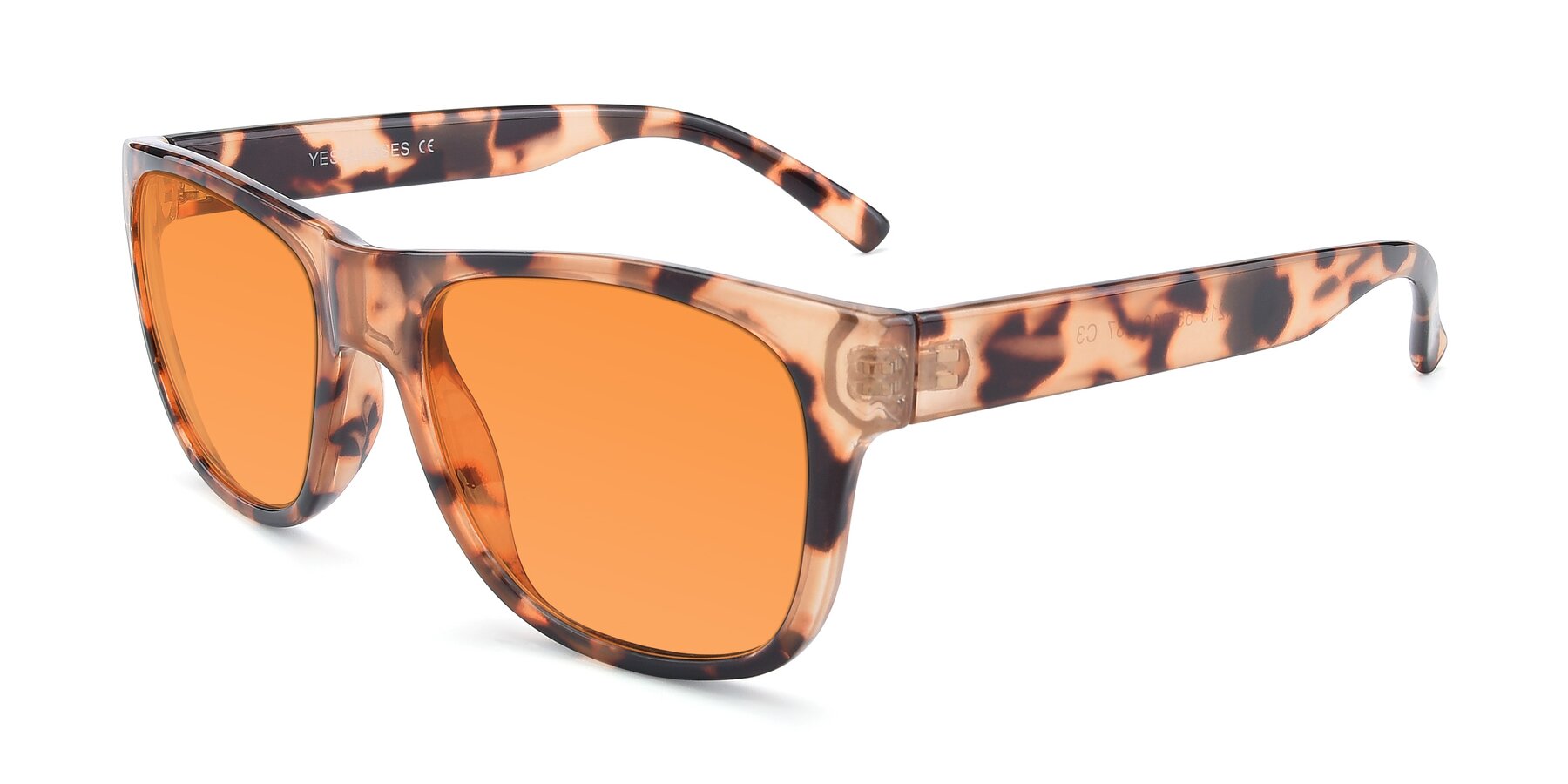 Angle of SSR213 in Translucent Tortoise with Orange Tinted Lenses
