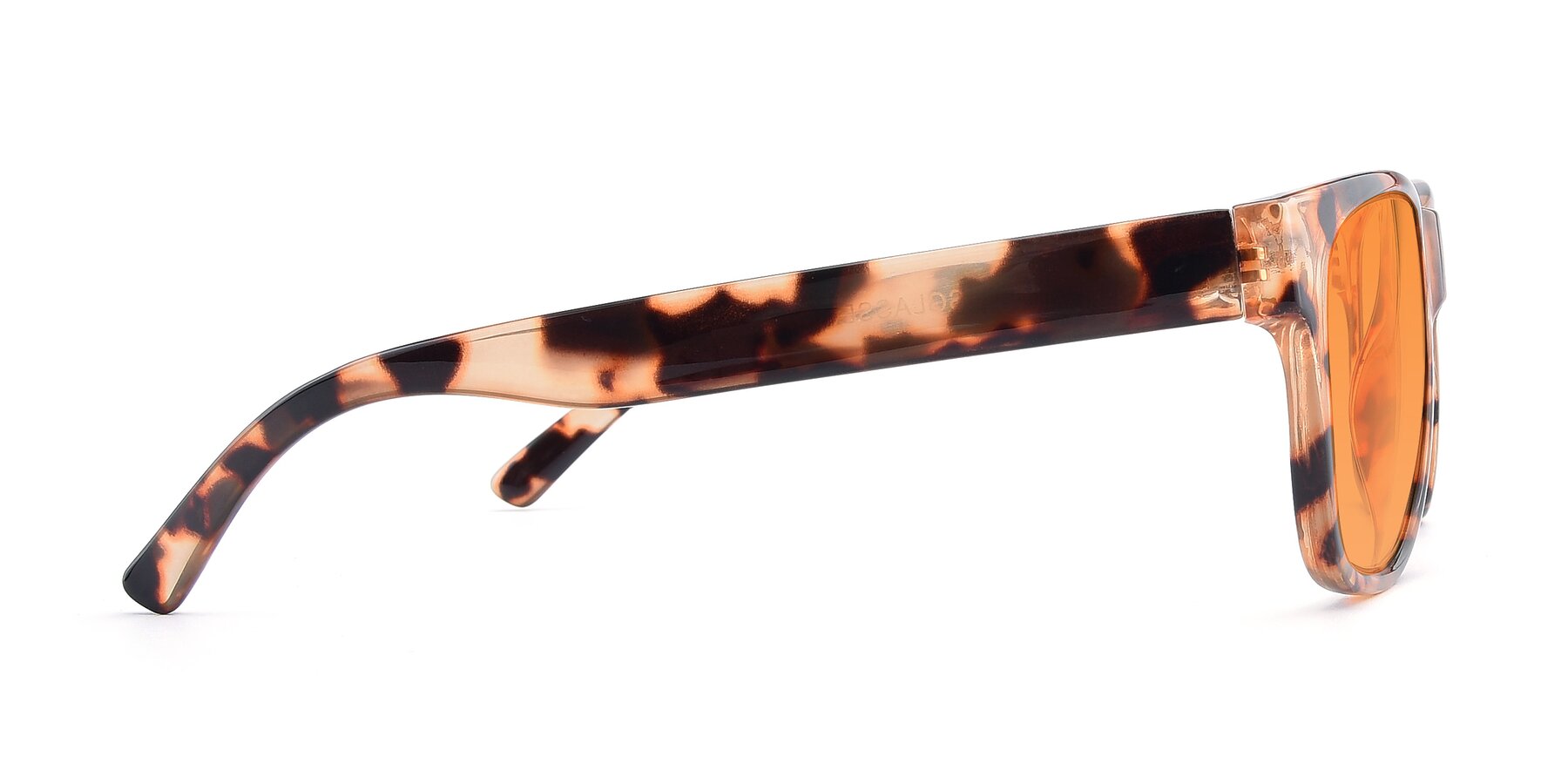 Side of SSR213 in Translucent Tortoise with Orange Tinted Lenses