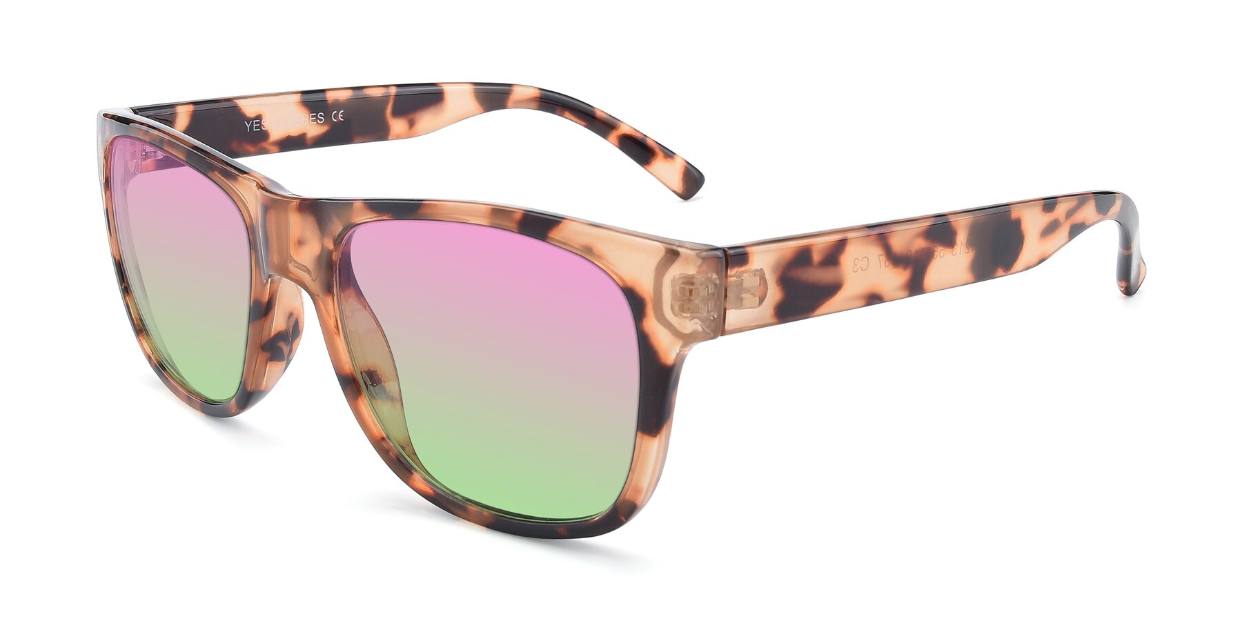 Angle of SSR213 in Translucent Tortoise with Pink / Green Gradient Lenses
