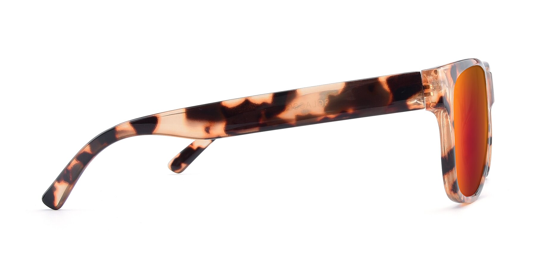 Side of SSR213 in Translucent Tortoise with Red Gold Mirrored Lenses