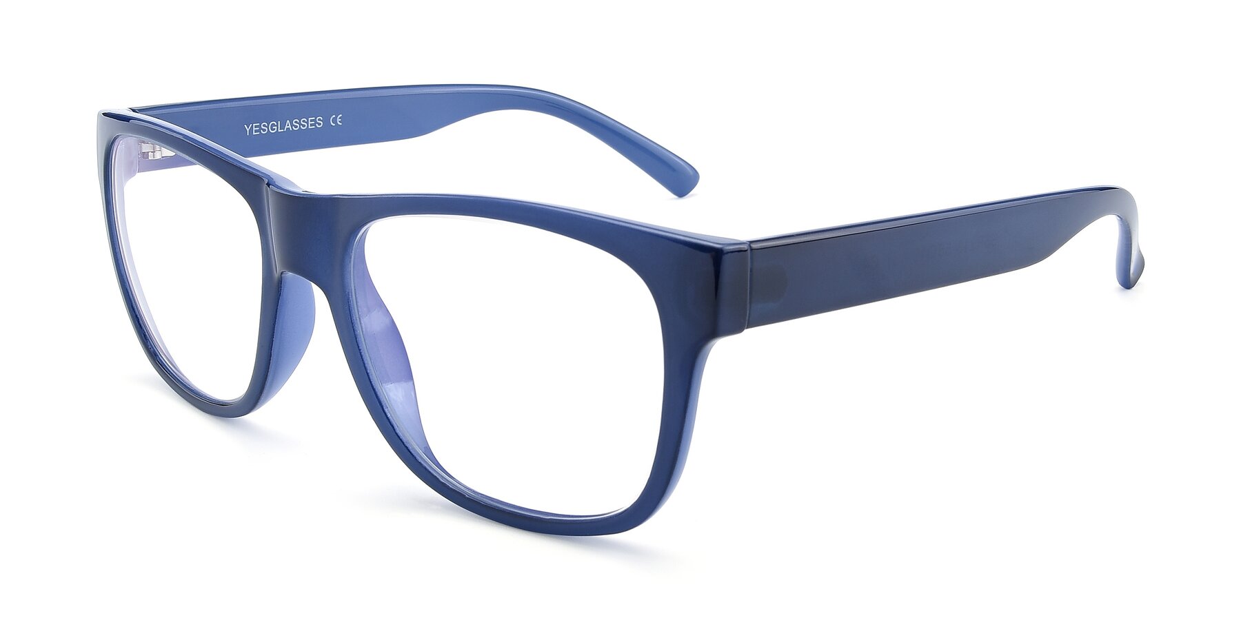 Angle of SSR213 in Blue with Clear Reading Eyeglass Lenses