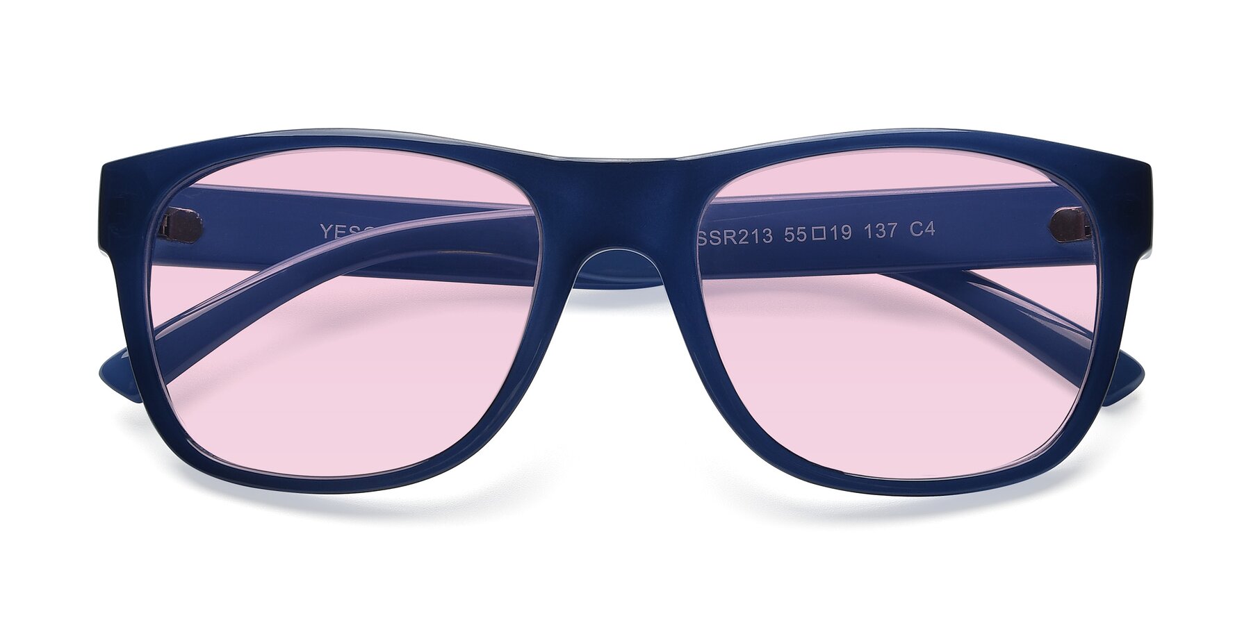 Folded Front of SSR213 in Blue with Light Pink Tinted Lenses