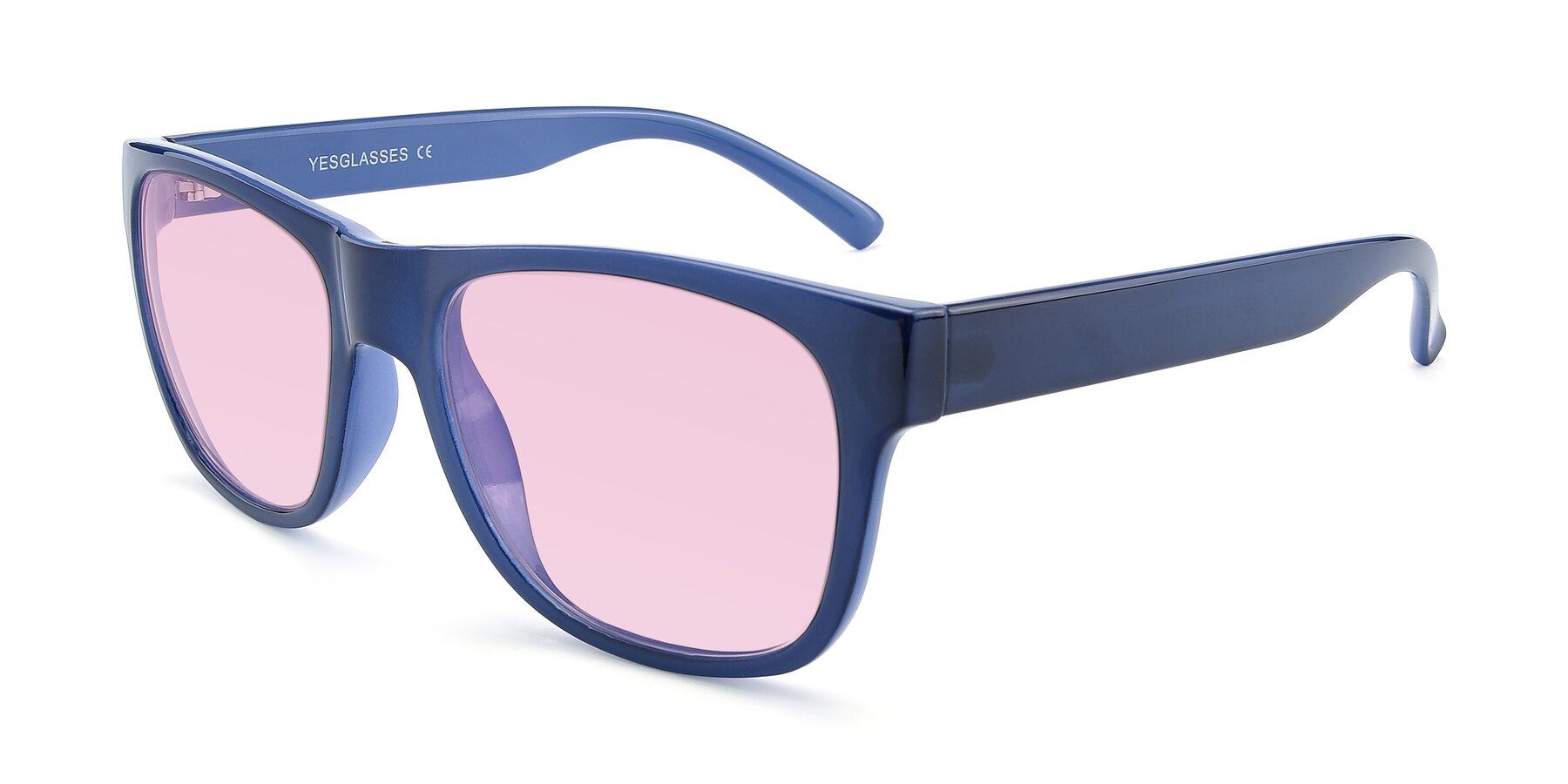 Angle of SSR213 in Blue with Light Pink Tinted Lenses