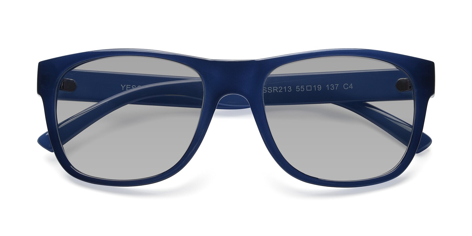 Folded Front of SSR213 in Blue with Light Gray Tinted Lenses
