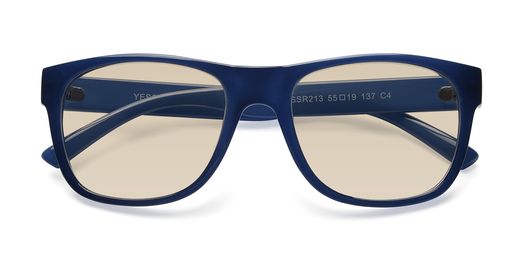 Folded Front of SSR213 in Blue with Light Brown Tinted Lenses