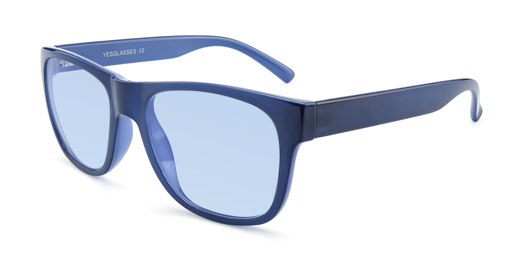 Blue Oversized Geek Chic Shield Tinted Sunglasses With Light Blue Sunwear Lenses Ssr213 3768