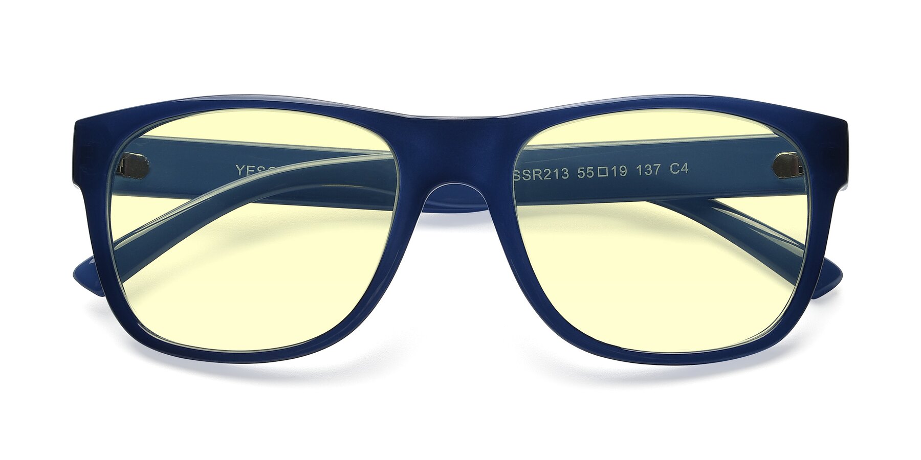 Folded Front of SSR213 in Blue with Light Yellow Tinted Lenses