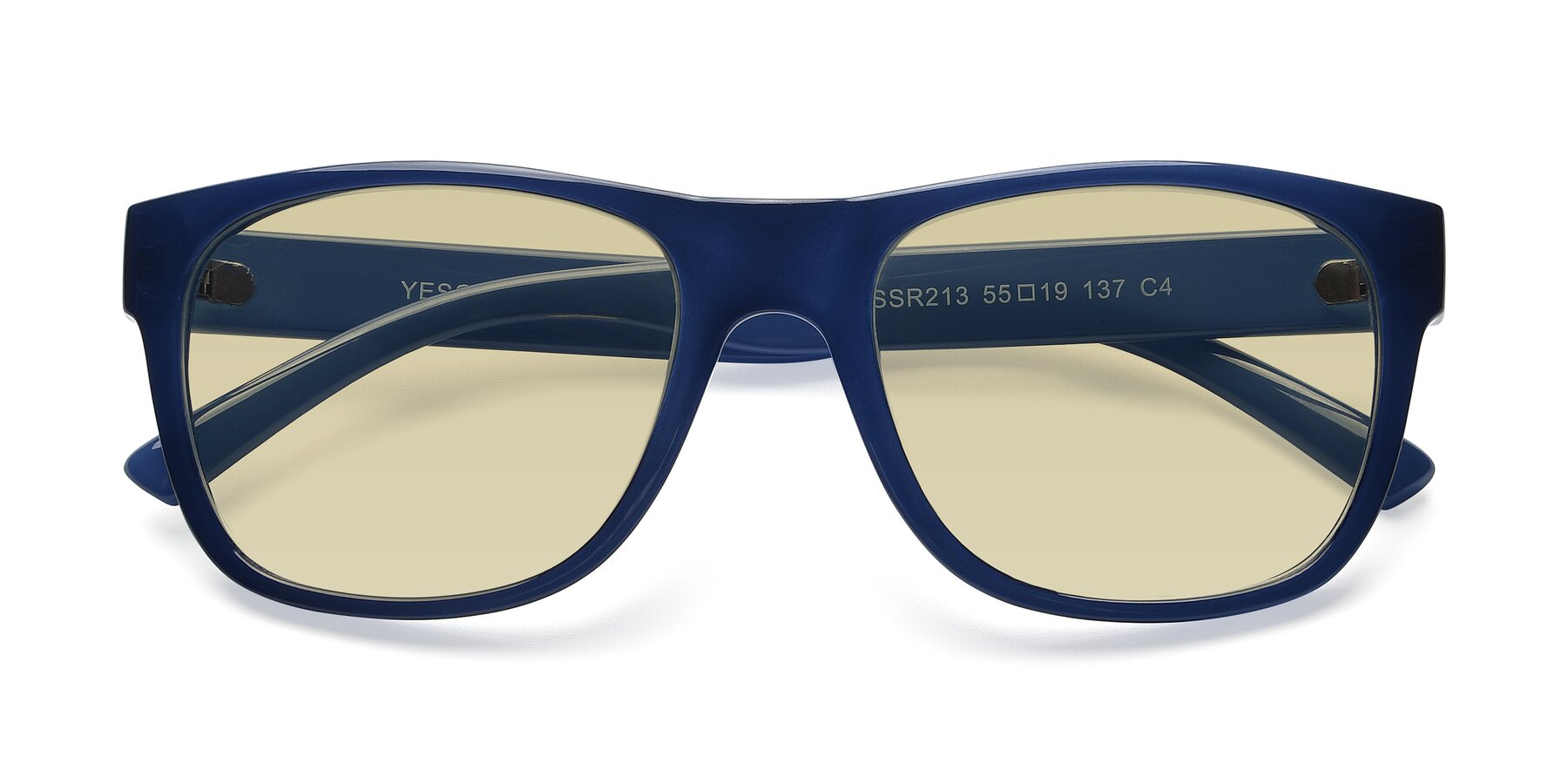 Folded Front of SSR213 in Blue with Light Champagne Tinted Lenses