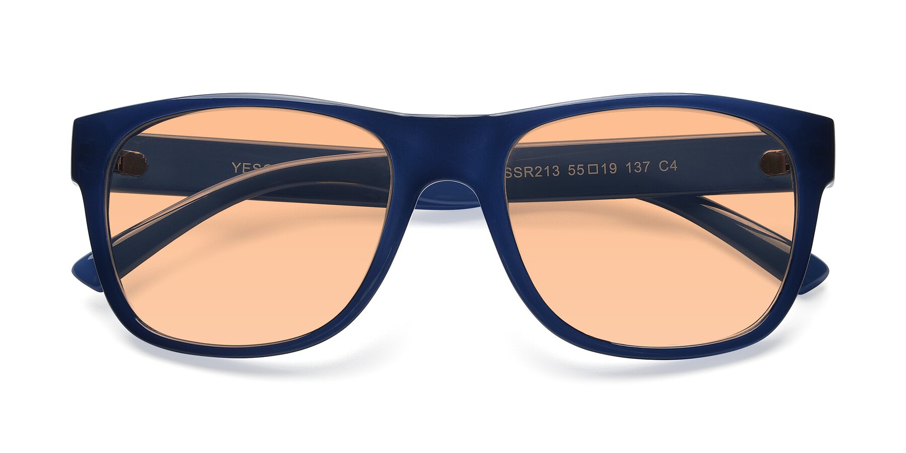 Folded Front of SSR213 in Blue with Light Orange Tinted Lenses