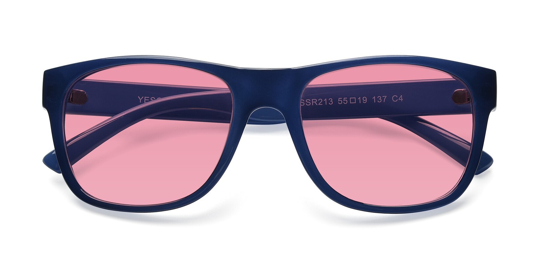 Folded Front of SSR213 in Blue with Pink Tinted Lenses