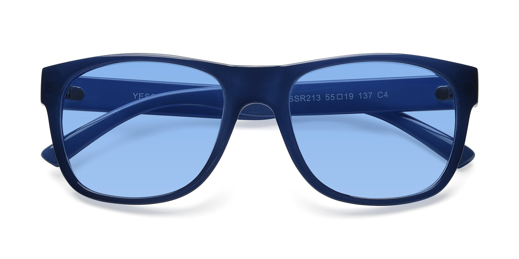 Folded Front of SSR213 in Blue with Medium Blue Tinted Lenses