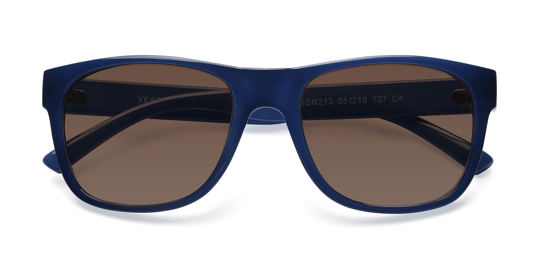 Folded Front of SSR213 in Blue with Brown Tinted Lenses