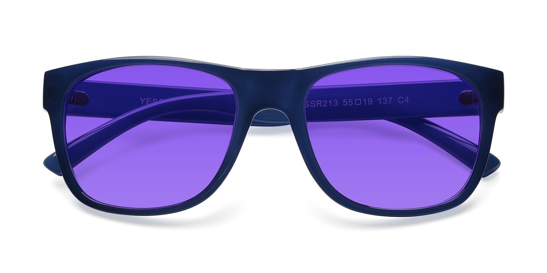 Folded Front of SSR213 in Blue with Purple Tinted Lenses
