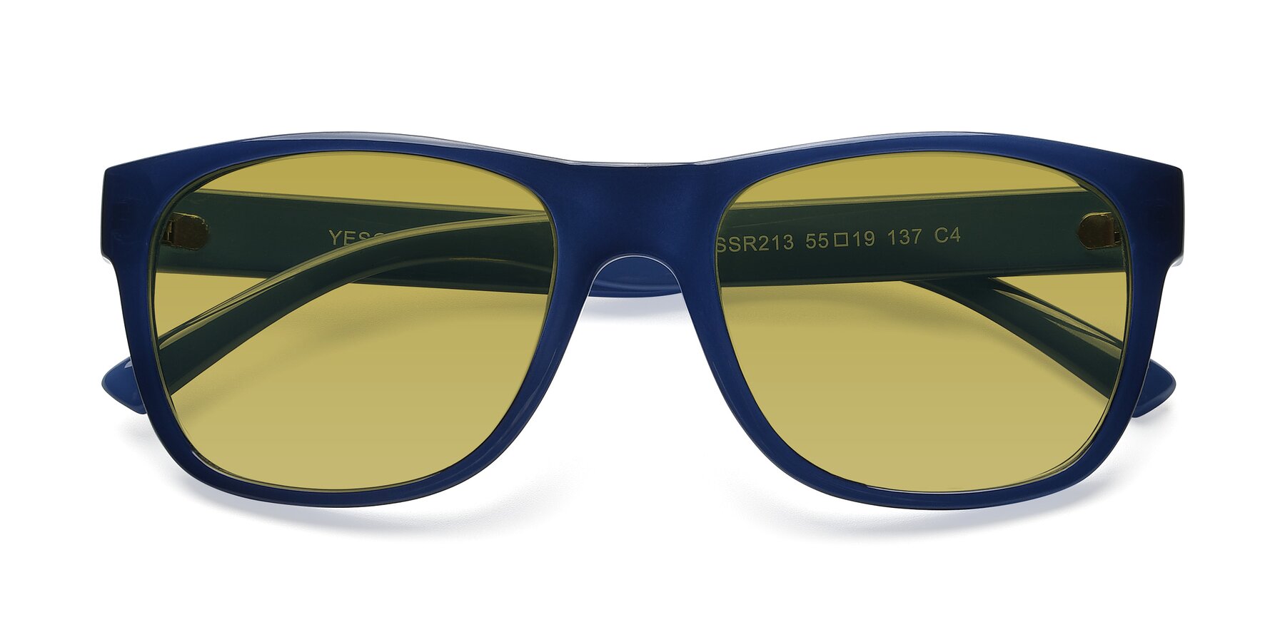 Folded Front of SSR213 in Blue with Champagne Tinted Lenses
