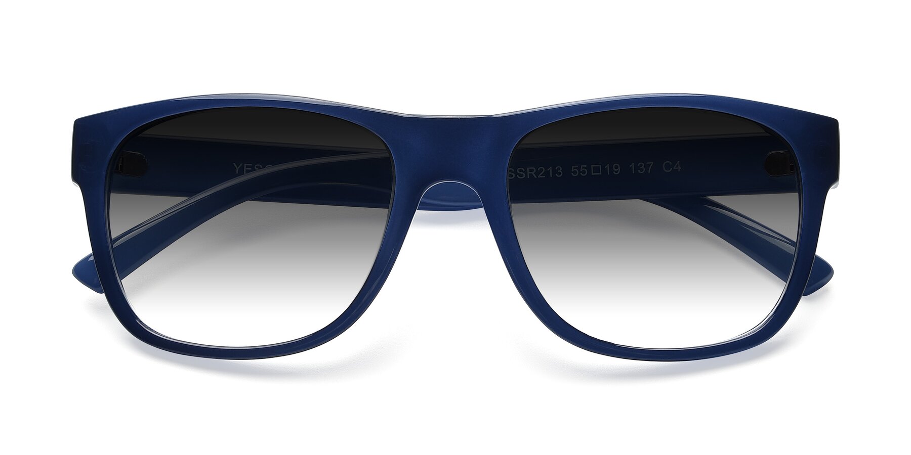 Folded Front of SSR213 in Blue with Gray Gradient Lenses