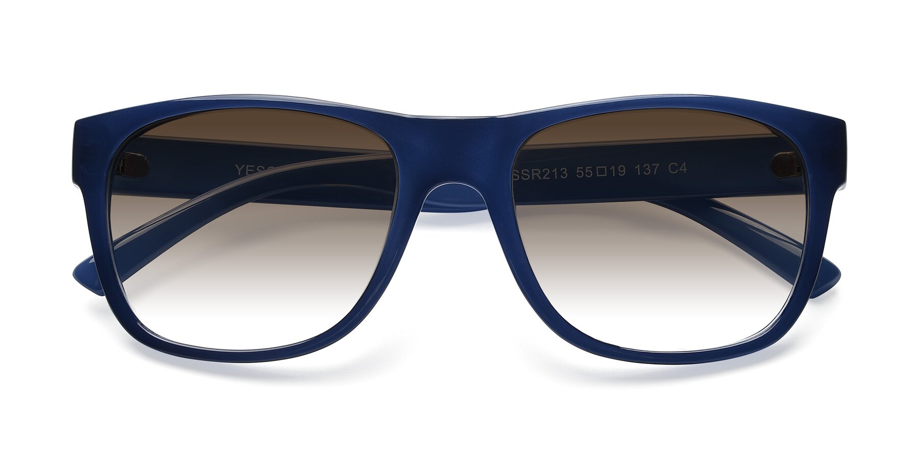 Folded Front of SSR213 in Blue with Brown Gradient Lenses