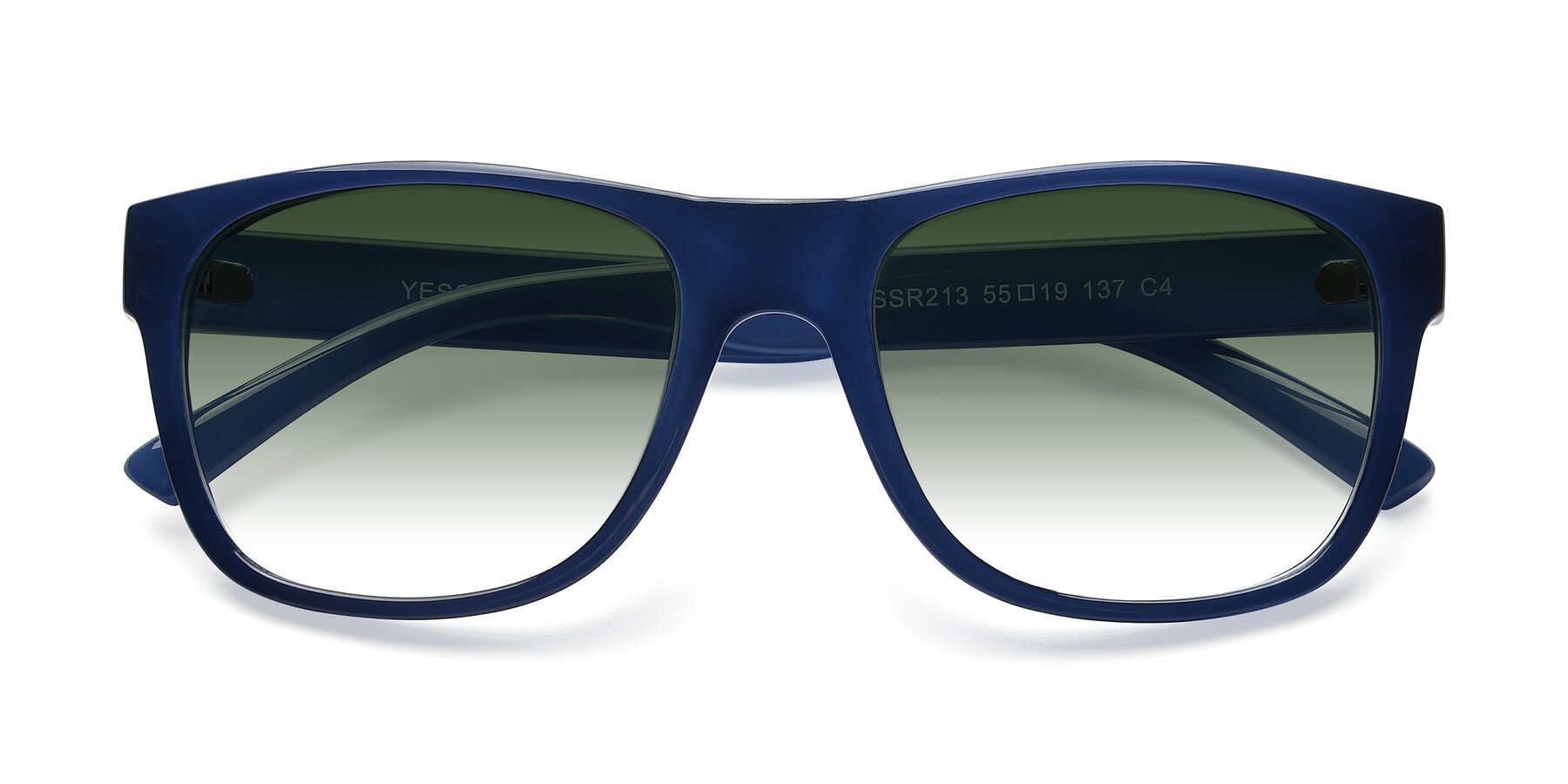 Folded Front of SSR213 in Blue with Green Gradient Lenses
