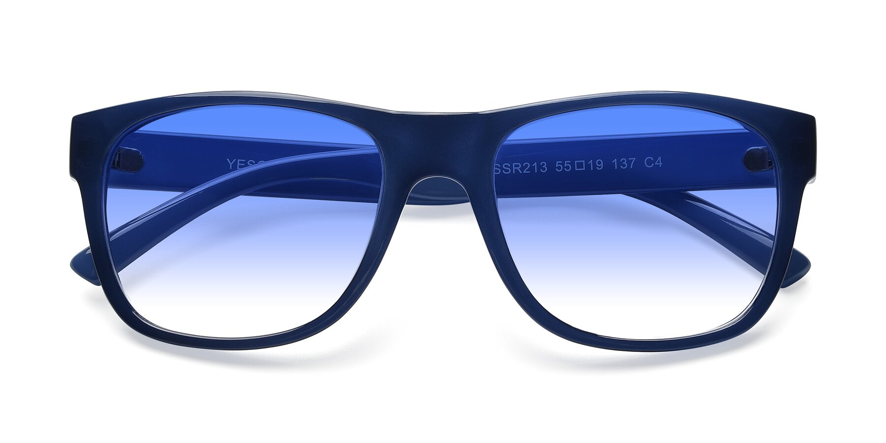 Folded Front of SSR213 in Blue with Blue Gradient Lenses