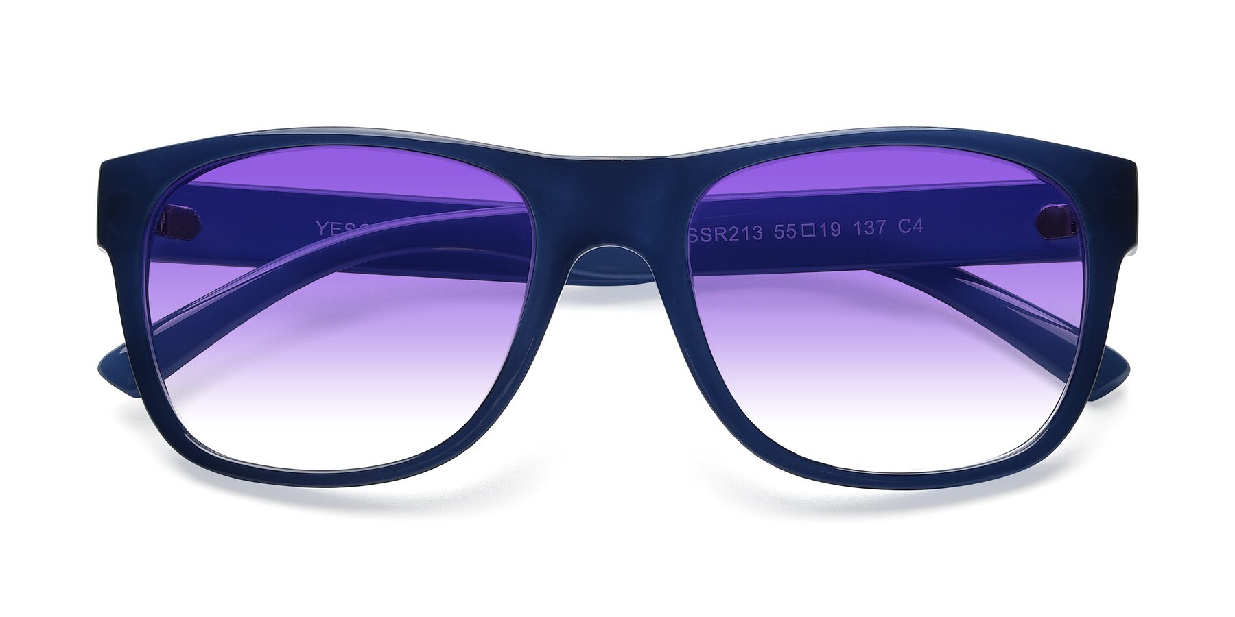 Folded Front of SSR213 in Blue with Purple Gradient Lenses
