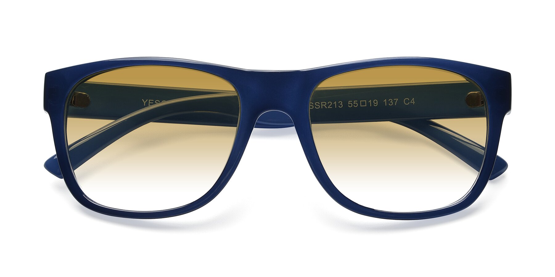 Folded Front of SSR213 in Blue with Champagne Gradient Lenses