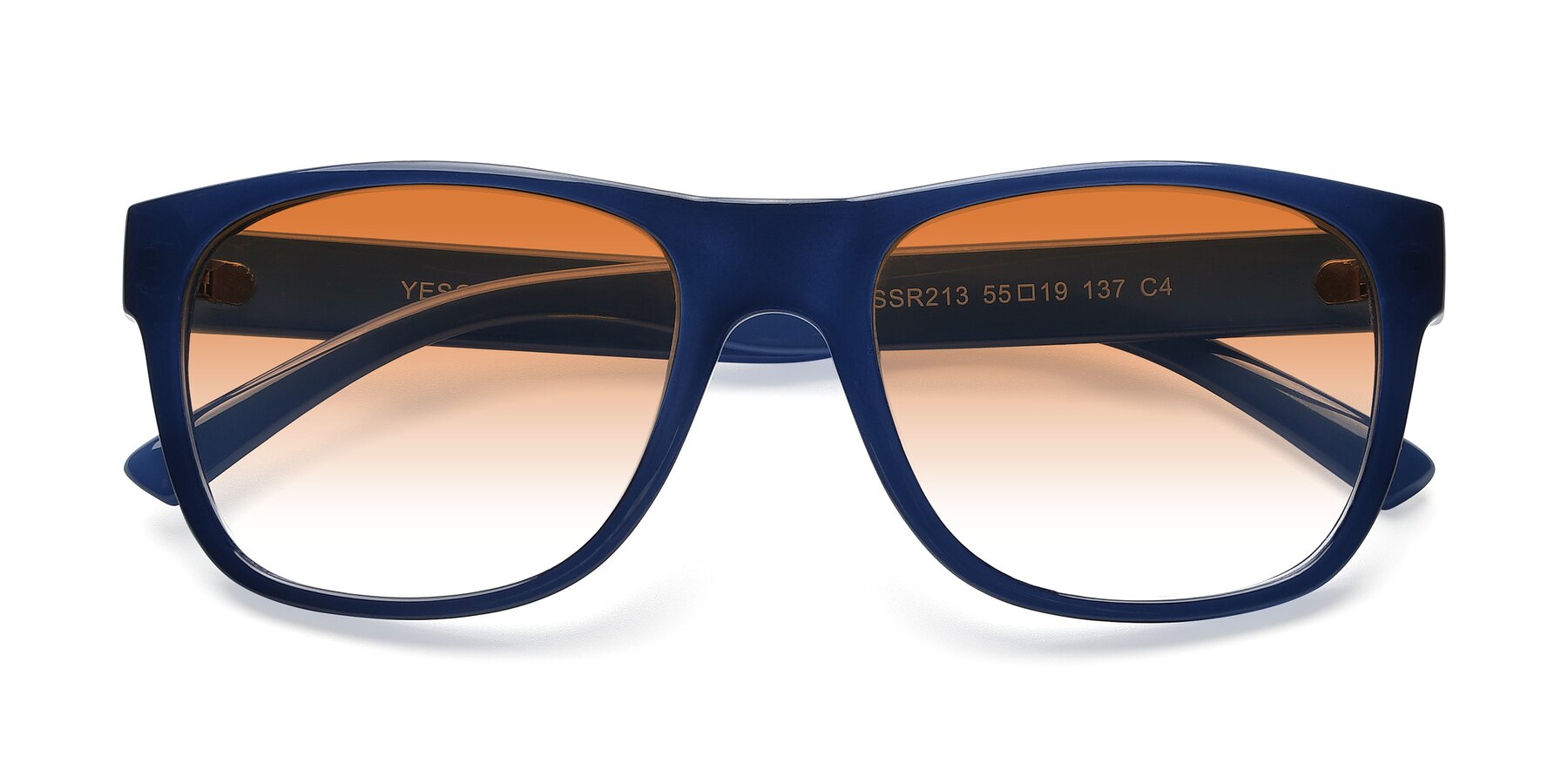Folded Front of SSR213 in Blue with Orange Gradient Lenses