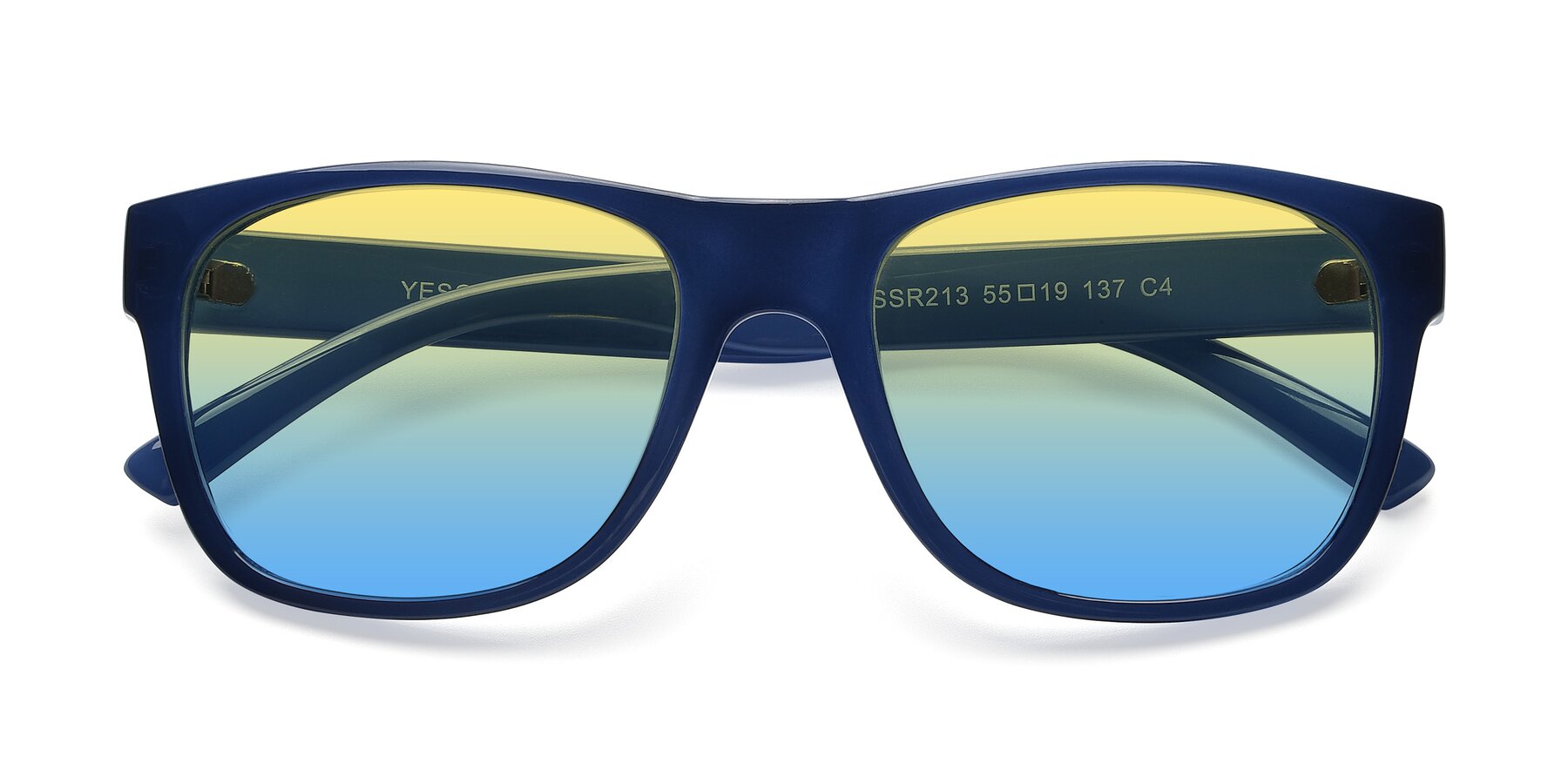 Folded Front of SSR213 in Blue with Yellow / Blue Gradient Lenses