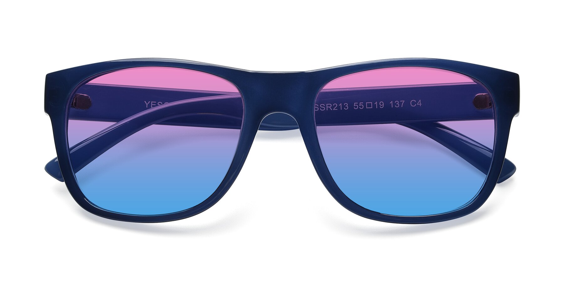 Folded Front of SSR213 in Blue with Pink / Blue Gradient Lenses