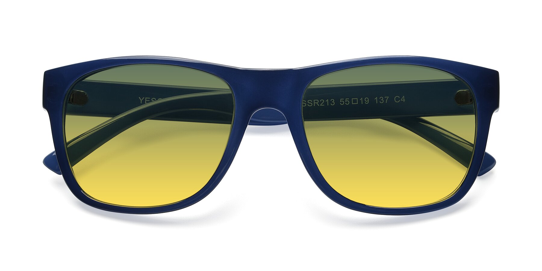 Folded Front of SSR213 in Blue with Green / Yellow Gradient Lenses