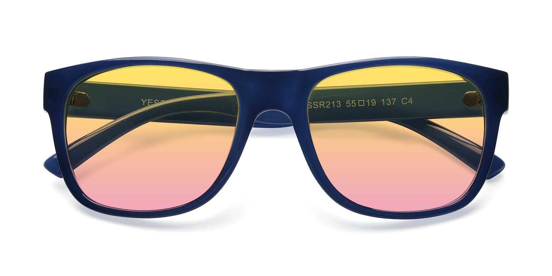 Folded Front of SSR213 in Blue with Yellow / Pink Gradient Lenses