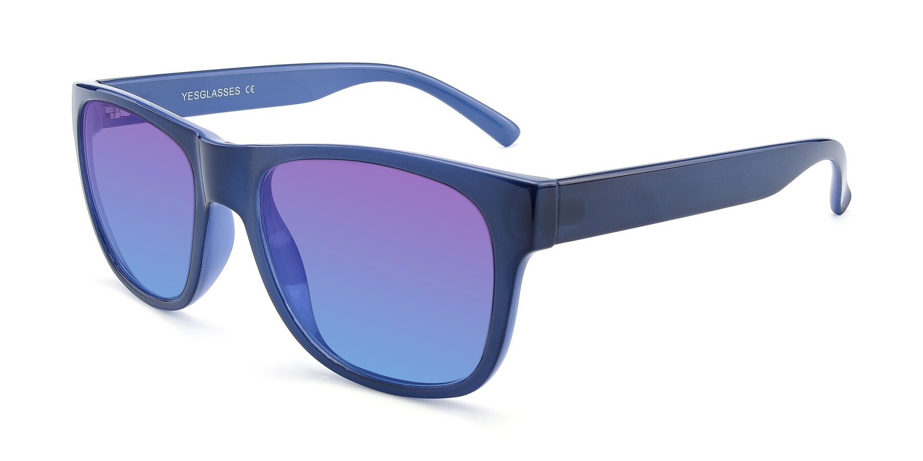 Angle of SSR213 in Blue with Purple / Blue Gradient Lenses