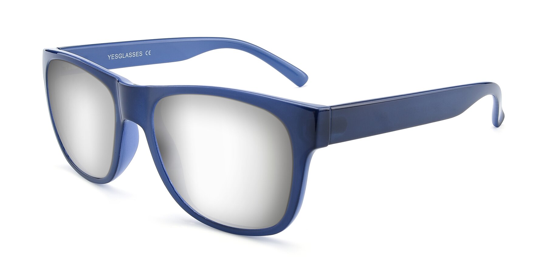 Angle of SSR213 in Blue with Silver Mirrored Lenses