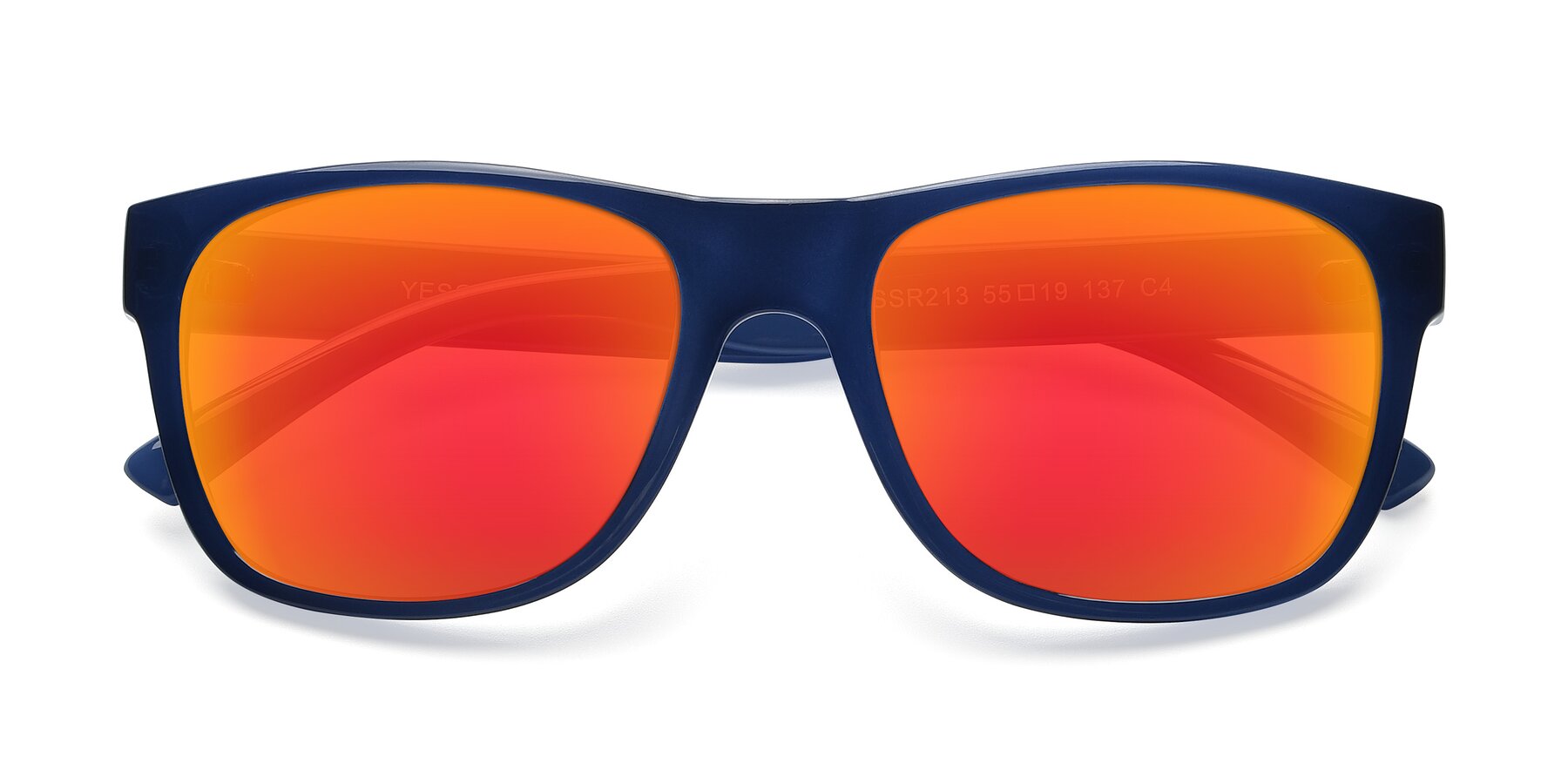 Folded Front of SSR213 in Blue with Red Gold Mirrored Lenses