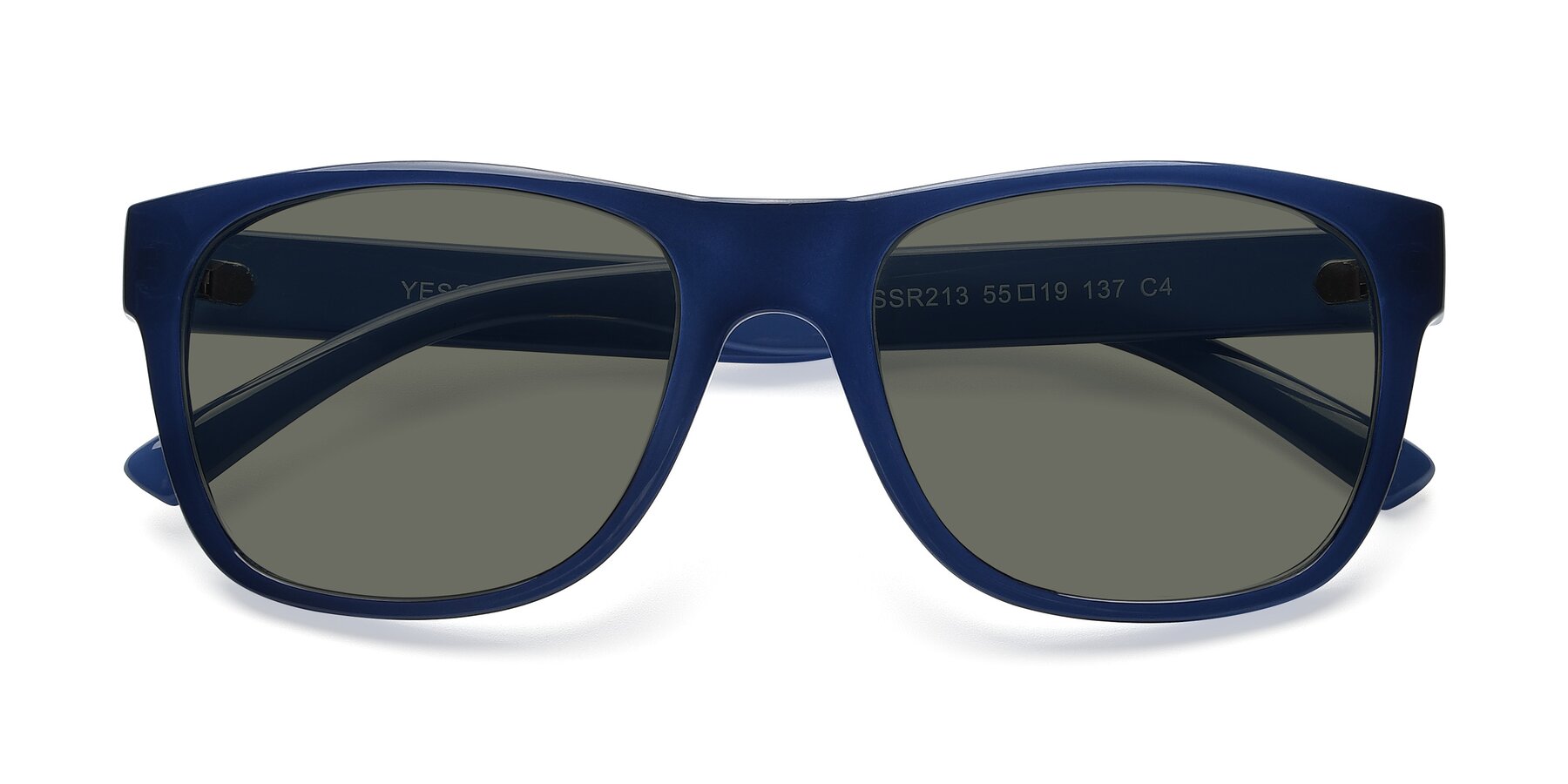 Folded Front of SSR213 in Blue with Gray Polarized Lenses