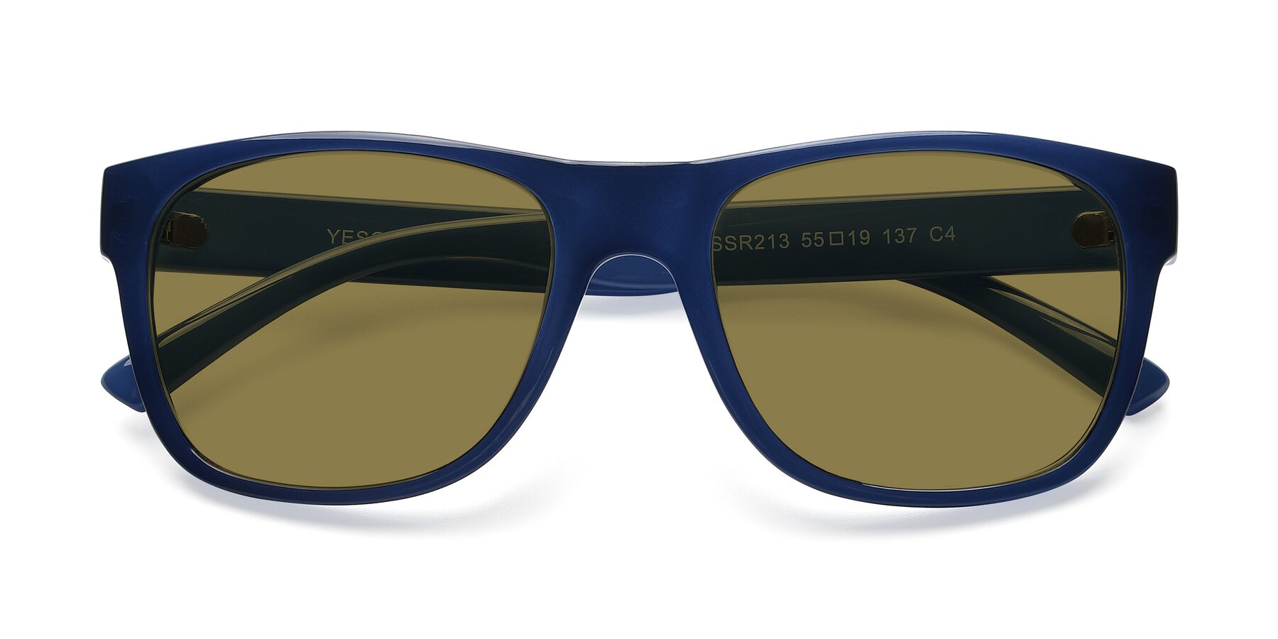 Folded Front of SSR213 in Blue with Brown Polarized Lenses