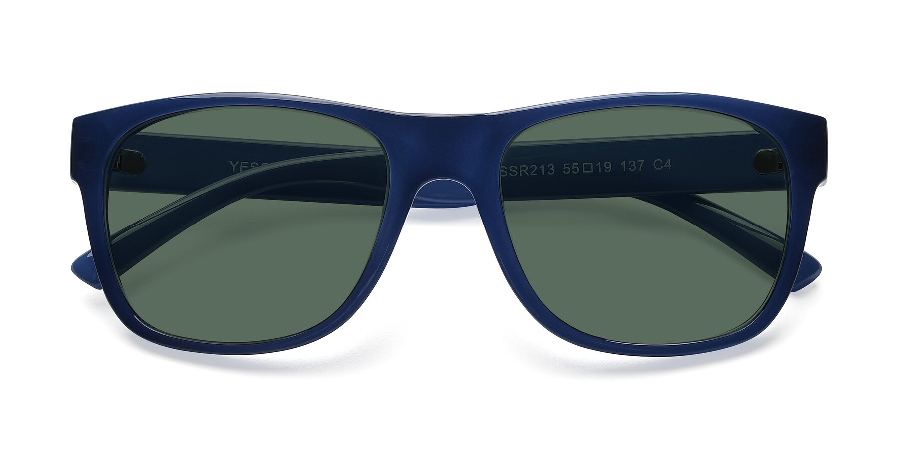 Folded Front of SSR213 in Blue with Green Polarized Lenses