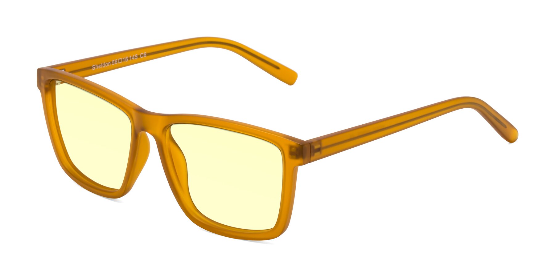 Angle of Sheldon in Pumpkin with Light Yellow Tinted Lenses