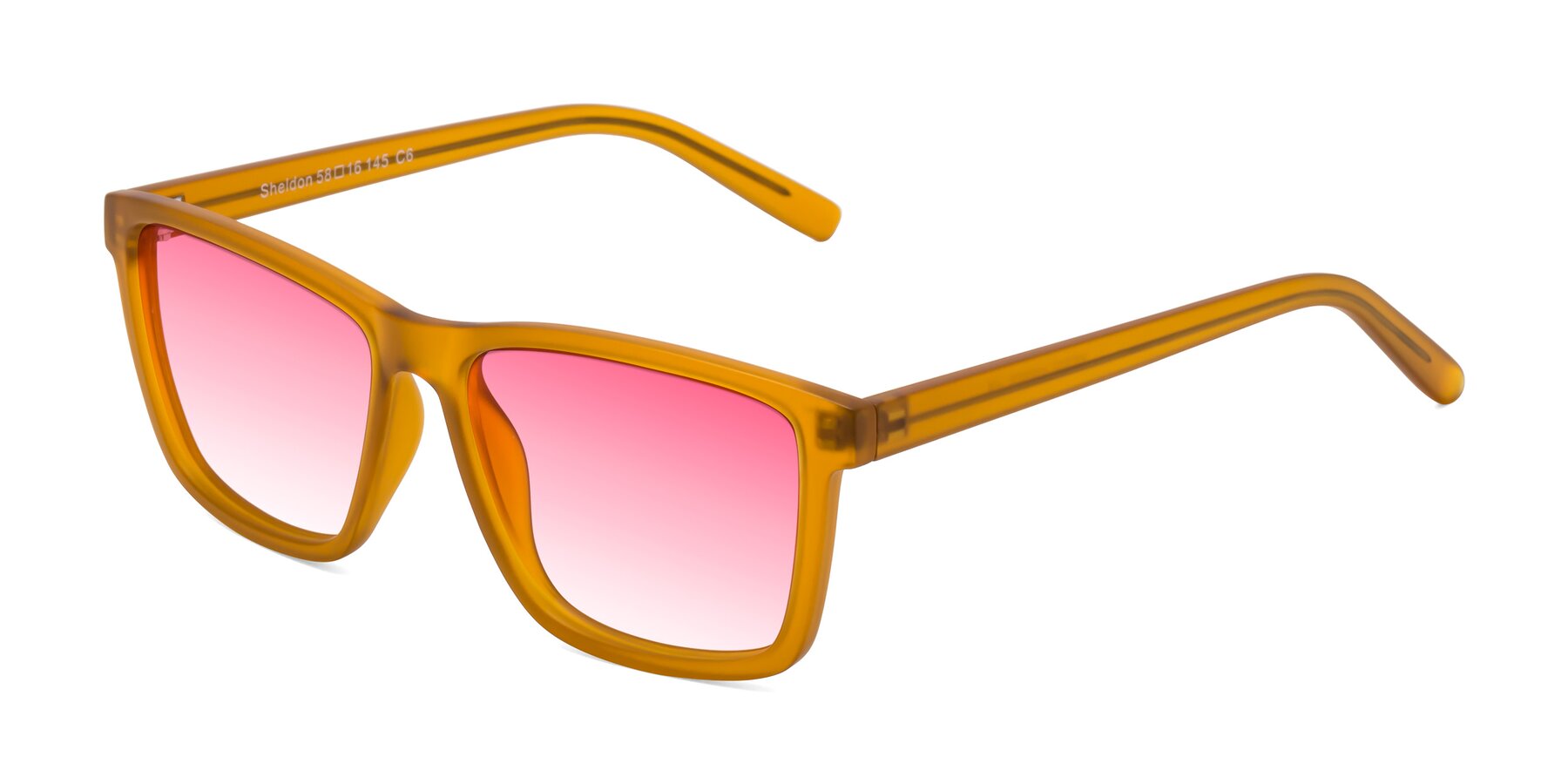 Angle of Sheldon in Pumpkin with Pink Gradient Lenses