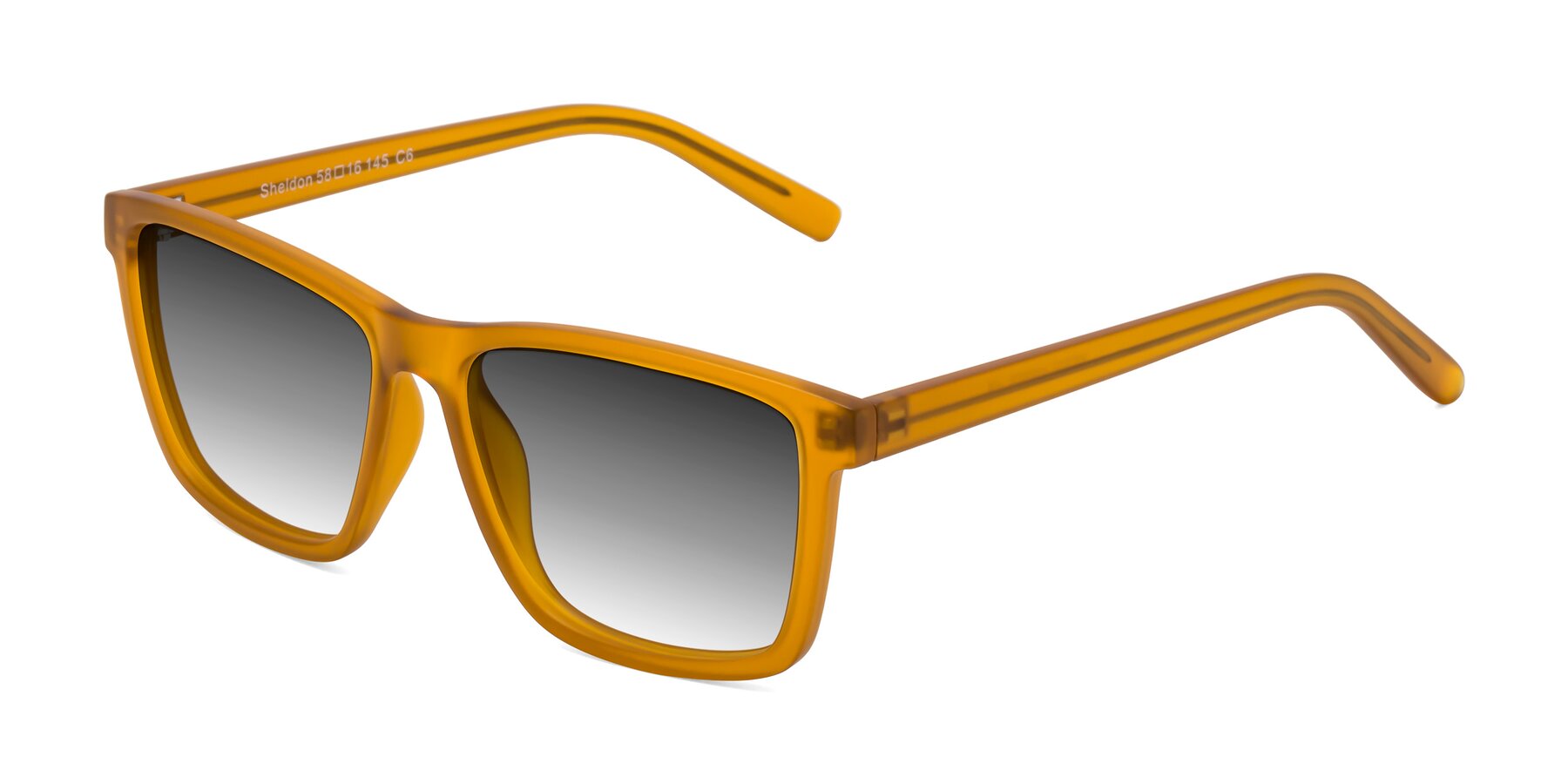 Angle of Sheldon in Pumpkin with Gray Gradient Lenses