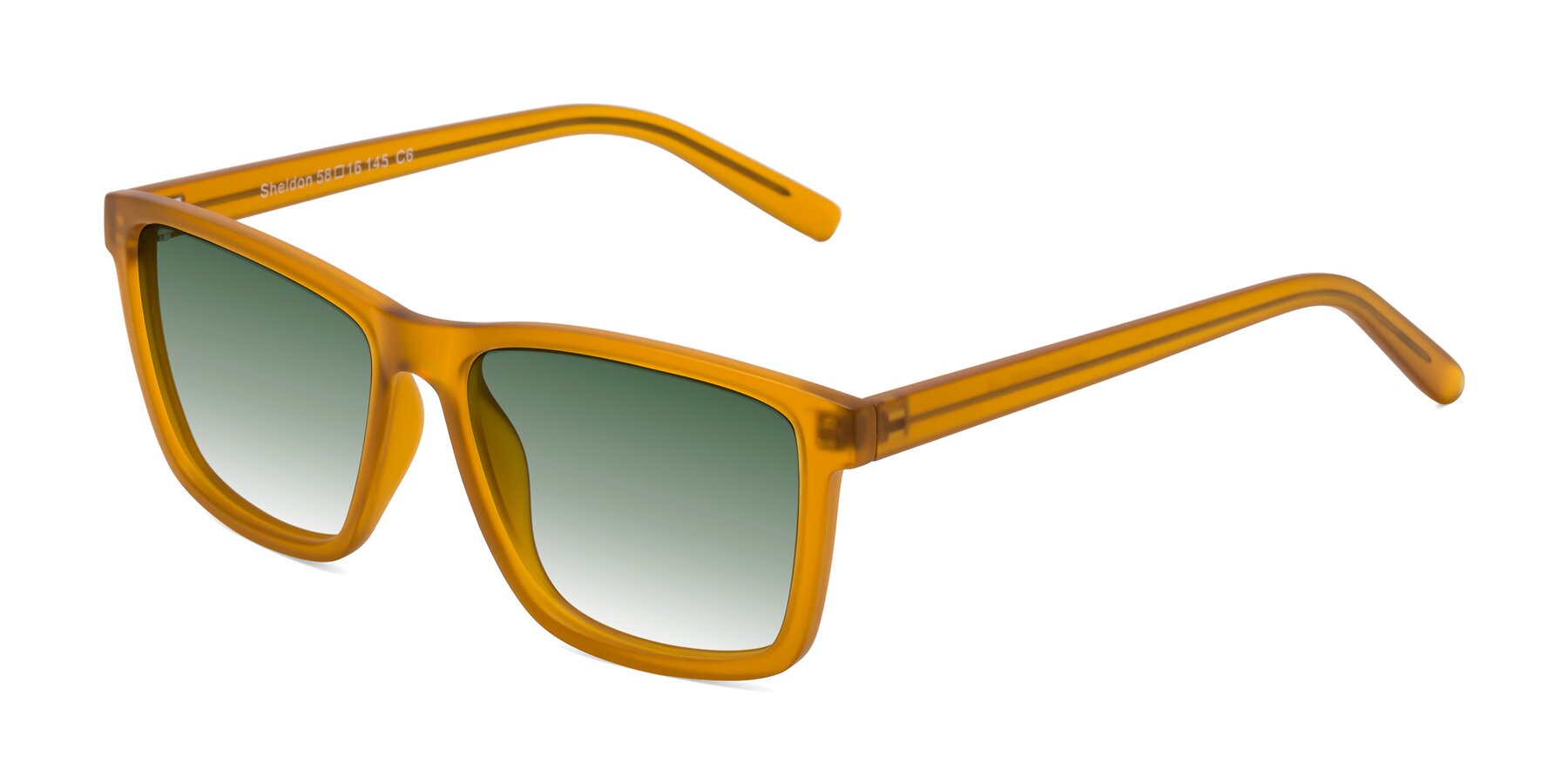 Angle of Sheldon in Pumpkin with Green Gradient Lenses