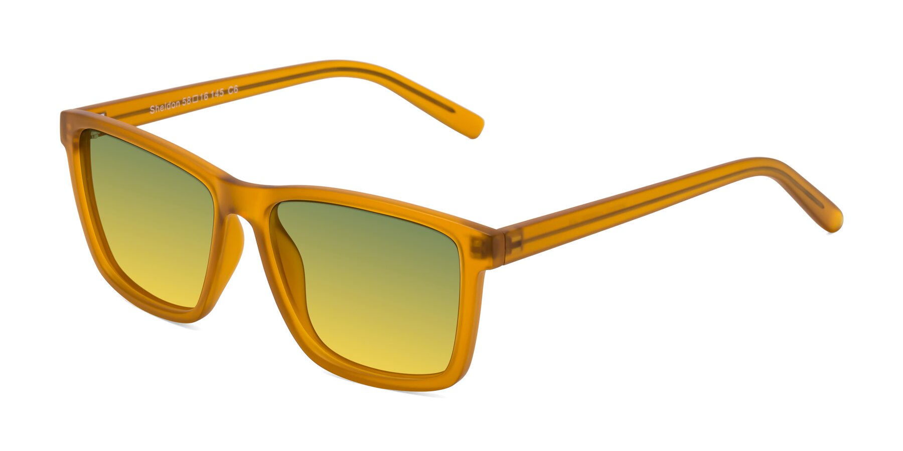 Angle of Sheldon in Pumpkin with Green / Yellow Gradient Lenses