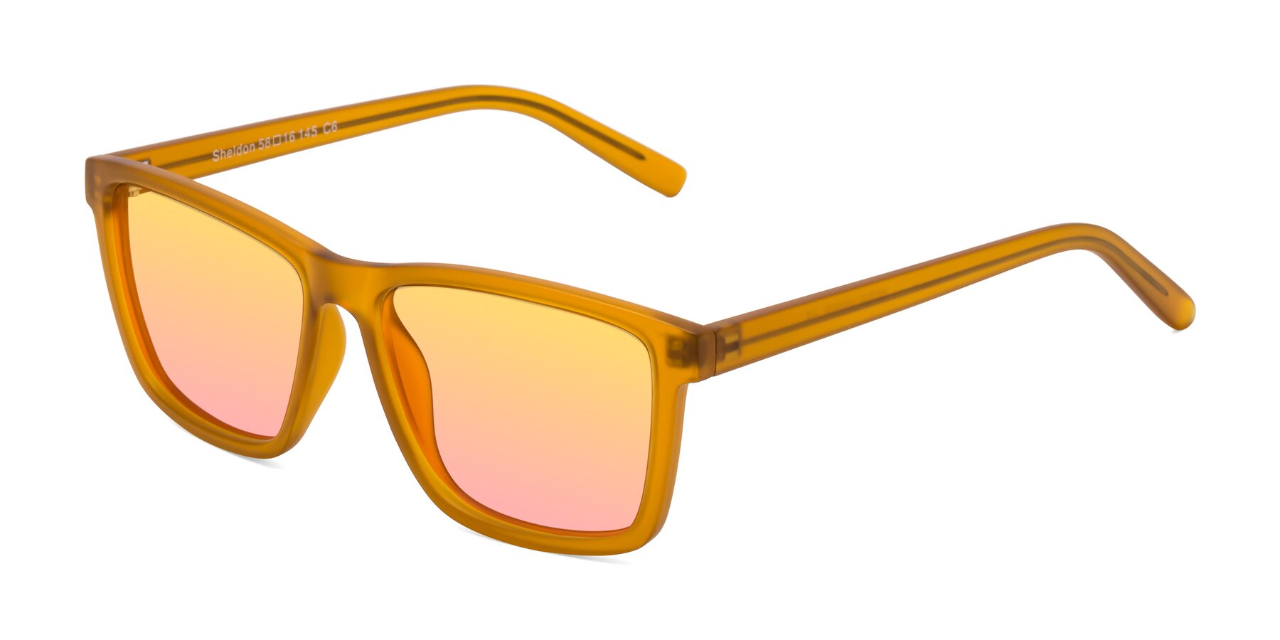 Angle of Sheldon in Pumpkin with Yellow / Pink Gradient Lenses