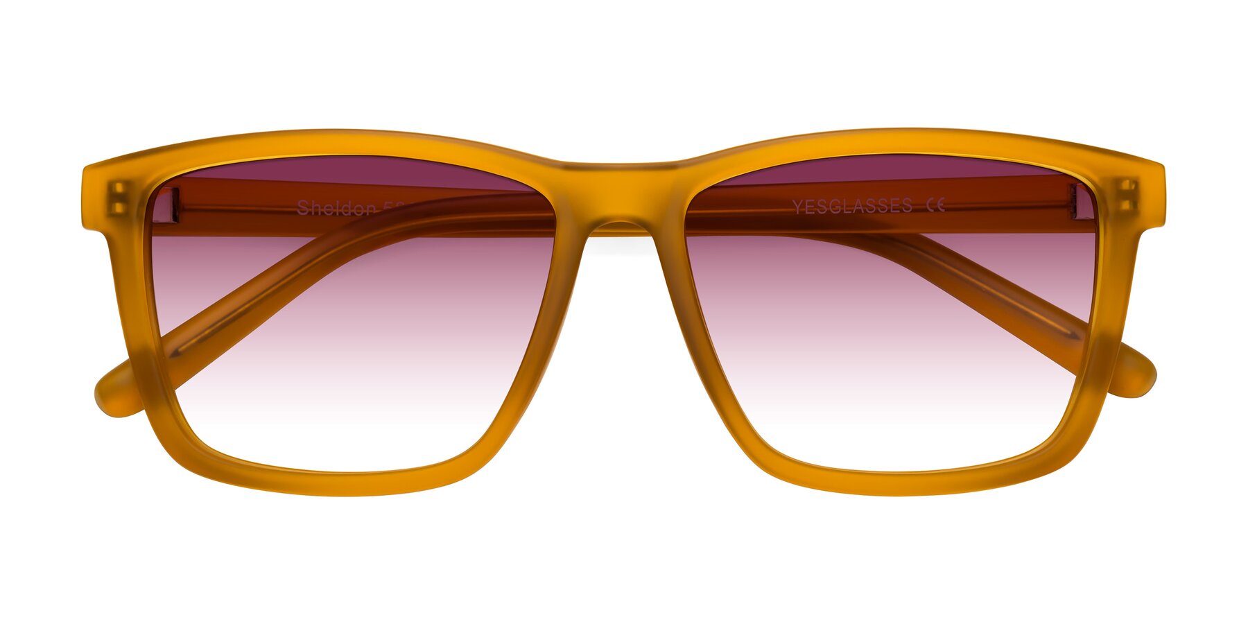 Folded Front of Sheldon in Pumpkin with Wine Gradient Lenses