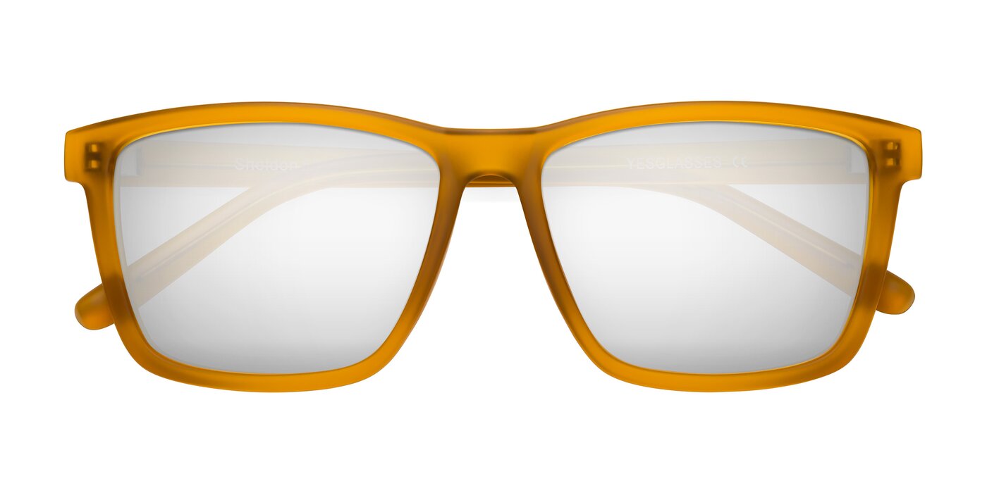 Sheldon - Pumpkin Flash Mirrored Sunglasses