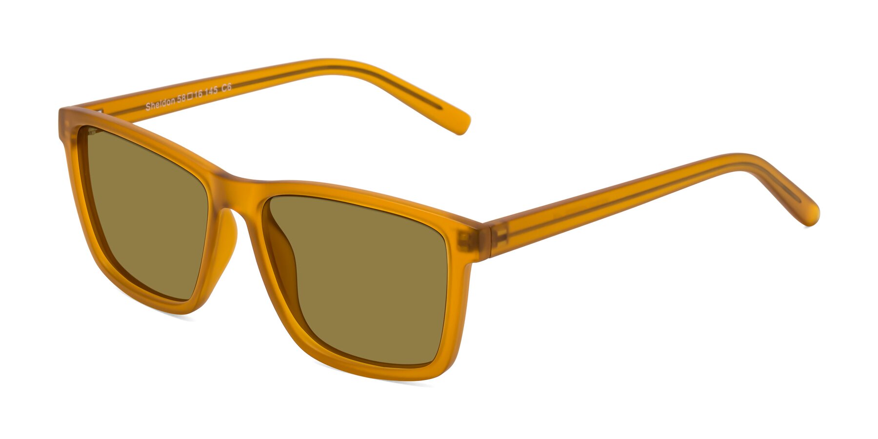 Angle of Sheldon in Pumpkin with Brown Polarized Lenses