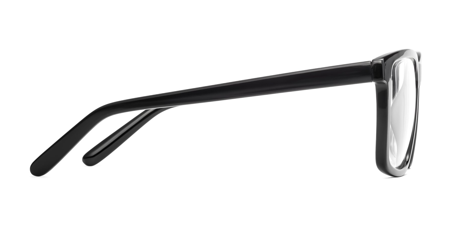 Side of Sheldon in Black with Clear Reading Eyeglass Lenses