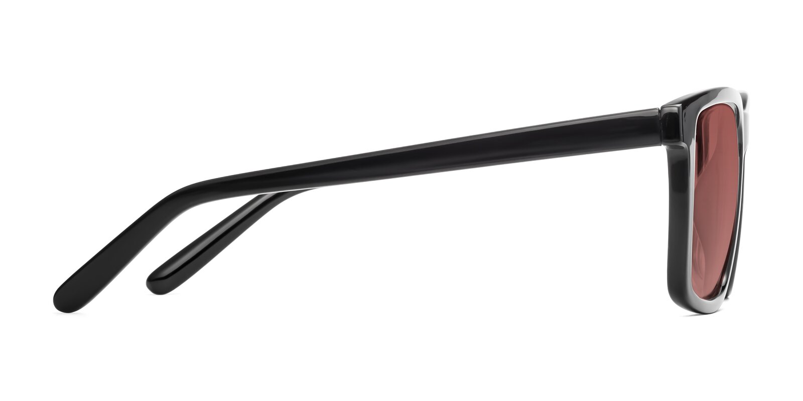 Black Oversized Grandpa Square Tinted Sunglasses with Garnet Sunwear ...