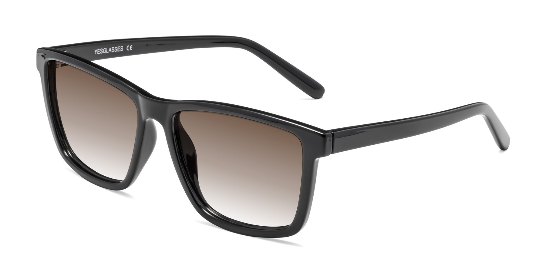 Angle of Sheldon in Black with Brown Gradient Lenses