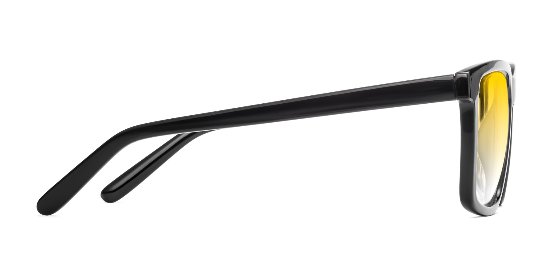 Side of Sheldon in Black with Yellow Gradient Lenses