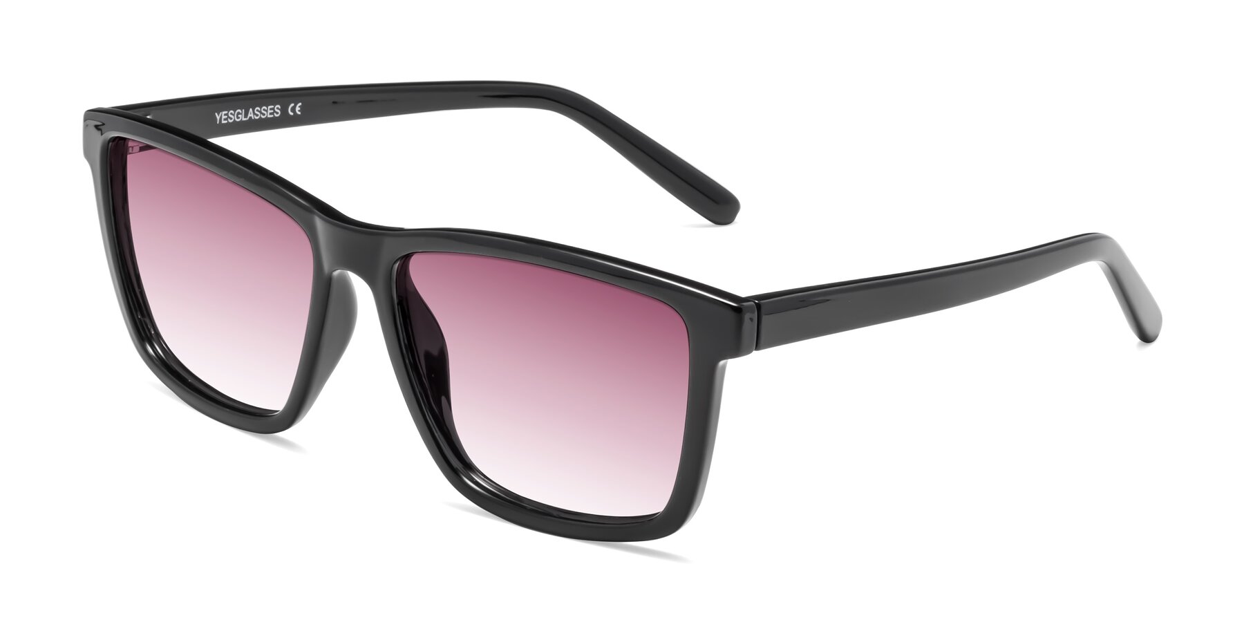 Angle of Sheldon in Black with Wine Gradient Lenses