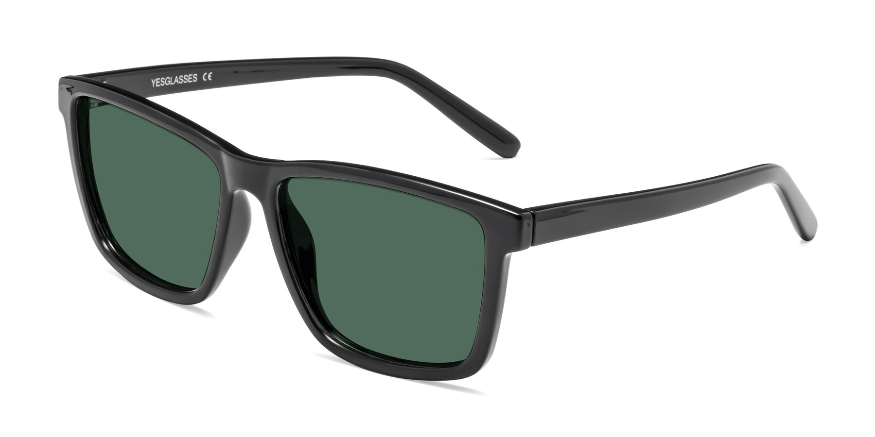 Angle of Sheldon in Black with Green Polarized Lenses